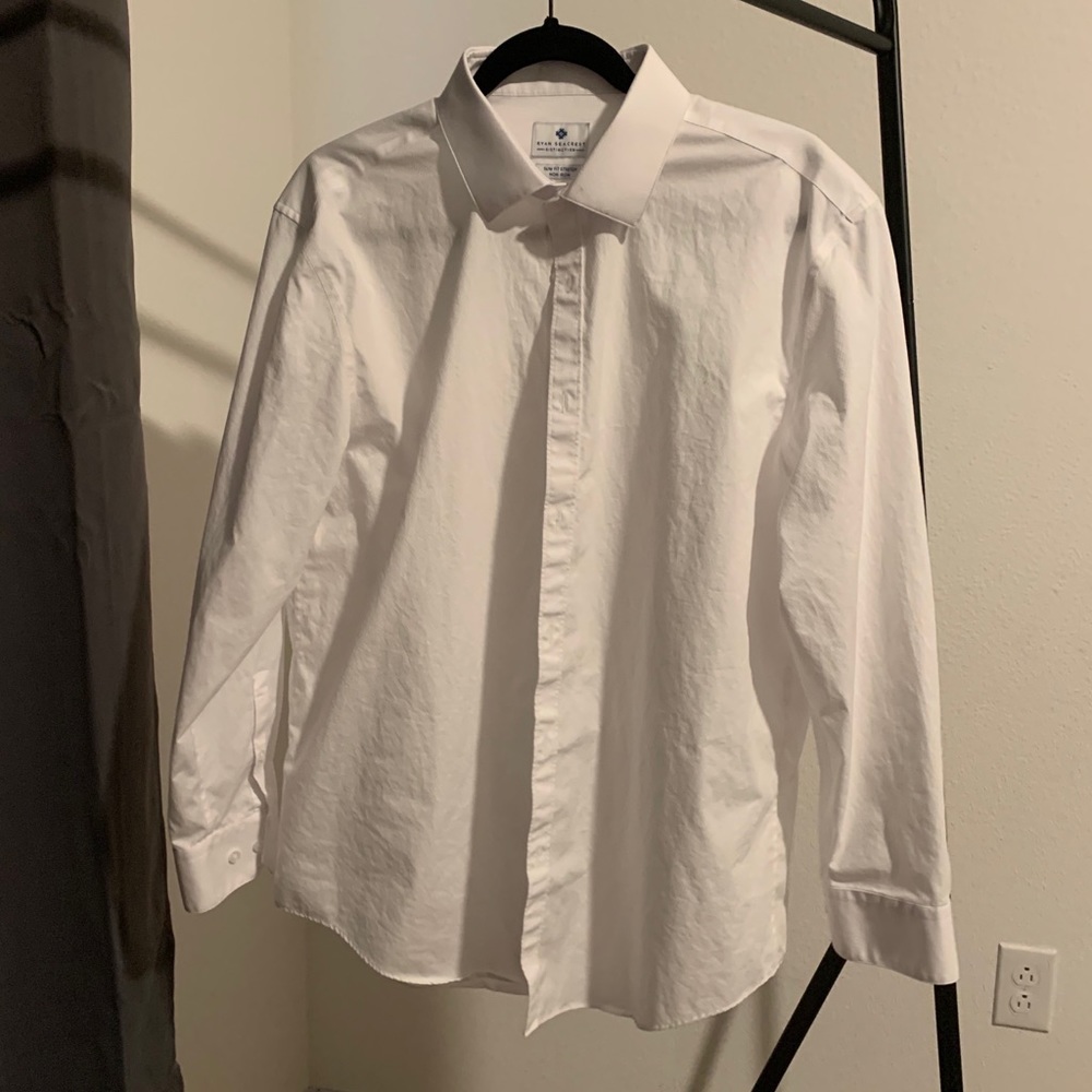 Ryan Seacrest distinction white button up